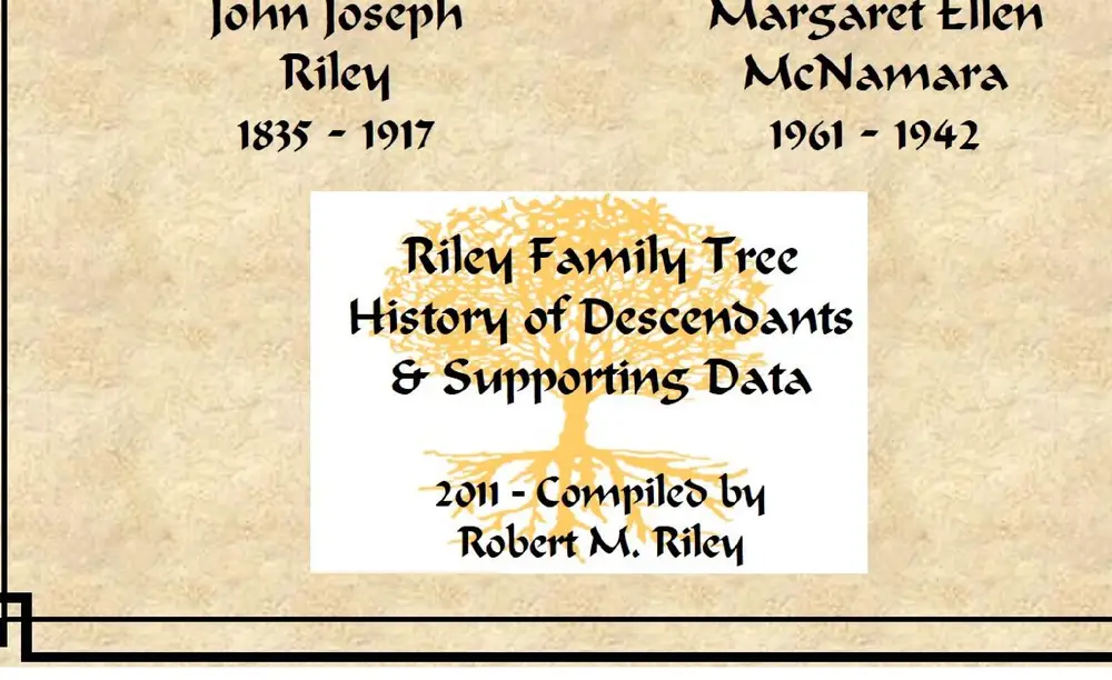 Logo graphic of an orange/gold tree with visible roots, used as the title graphic for the family tree book.