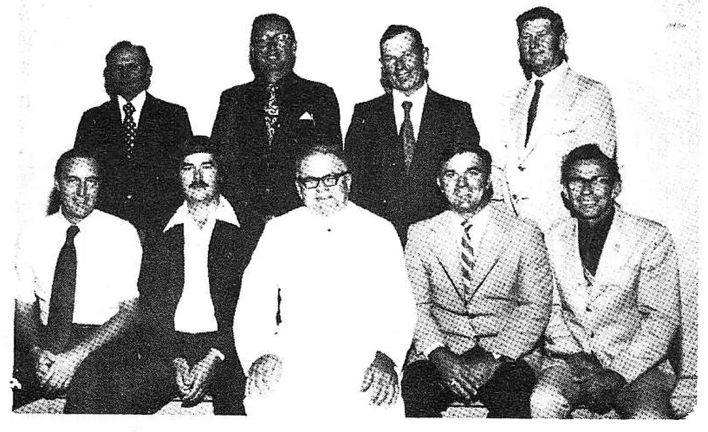 Group photo of St. Anthony's Parish Council, eleven men in two rows, most in suits