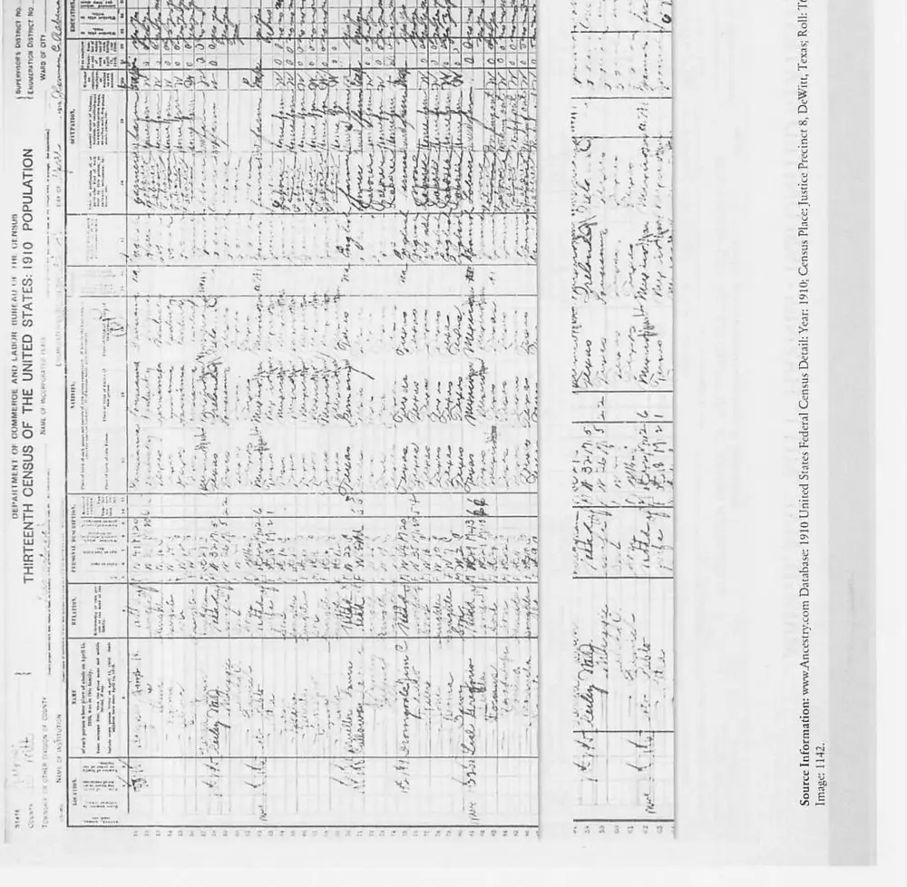 Scanned 1910 United States Federal Census population schedule page showing handwritten household and personal description entries in ruled columns, including the Reiley family.