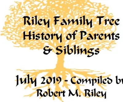 Logo graphic of a golden/orange tree with roots, used as an emblem for the Riley Family Tree history